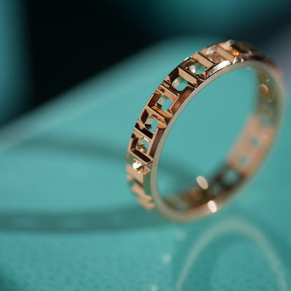 [Dawnora Jewelry]T TRUE 3.5MM PINK GOLD RING