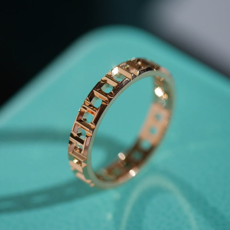 [Dawnora Jewelry]T TRUE 3.5MM PINK GOLD RING