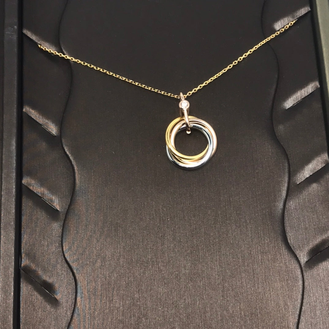 [Dawnora Jewelry]TRINITY  NECKLACE 1 DIAMOND