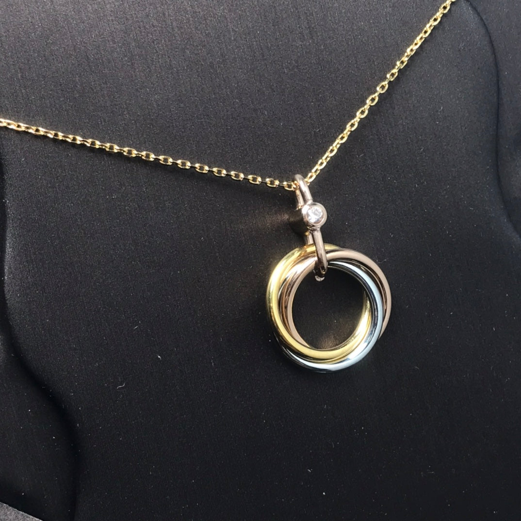[Dawnora Jewelry]TRINITY  NECKLACE 1 DIAMOND