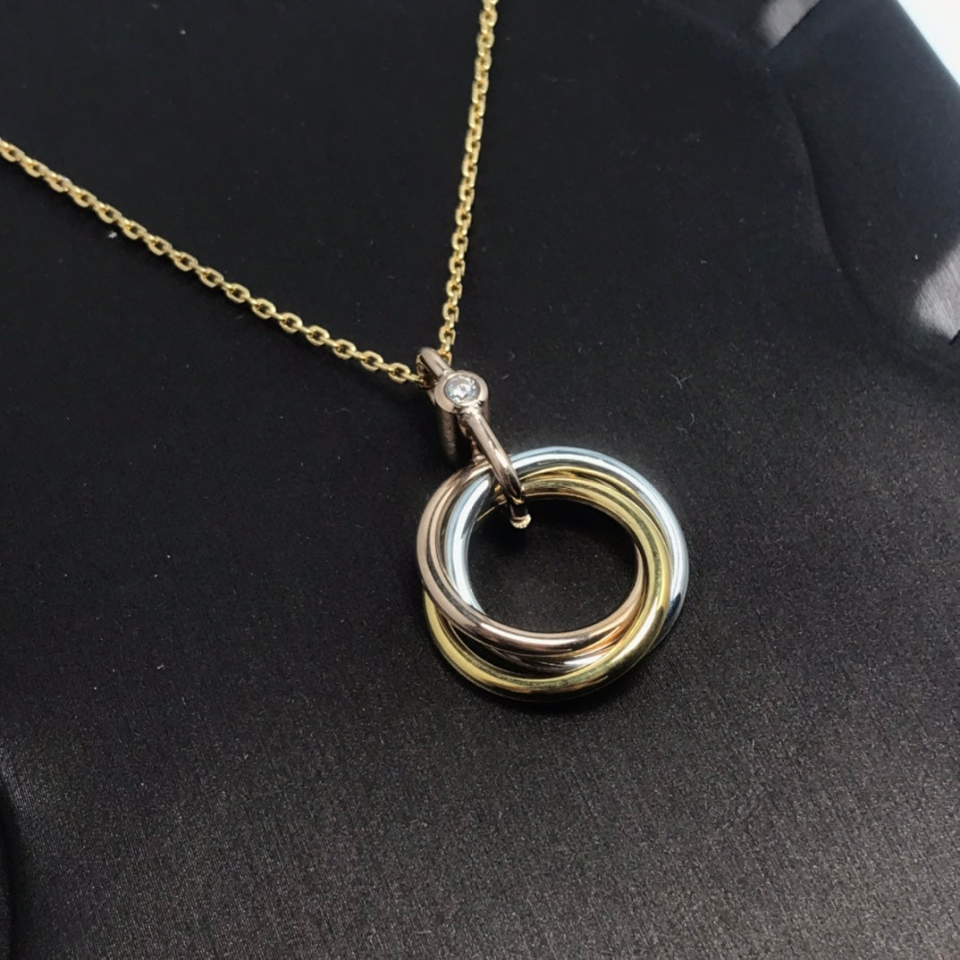 [Dawnora Jewelry]TRINITY  NECKLACE 1 DIAMOND