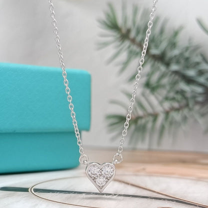 [Dawnora Jewelry]HEART 3 DIAMONDS PEDANT NECKLACE