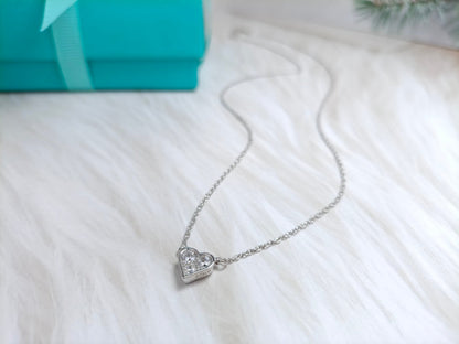 [Dawnora Jewelry]HEART 3 DIAMONDS PEDANT NECKLACE