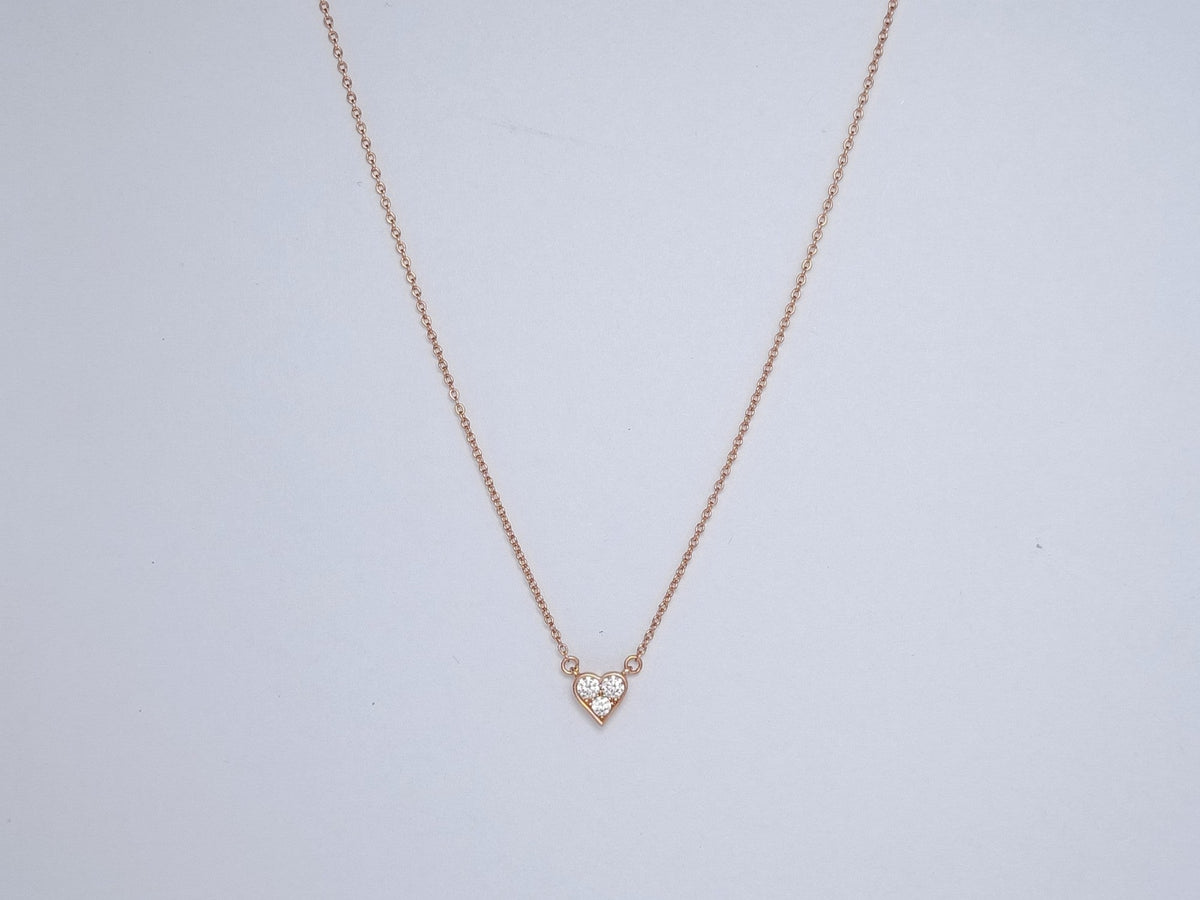 [Dawnora Jewelry]HEART 3 DIAMONDS PEDANT NECKLACE