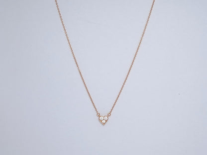 [Dawnora Jewelry]HEART 3 DIAMONDS PEDANT NECKLACE