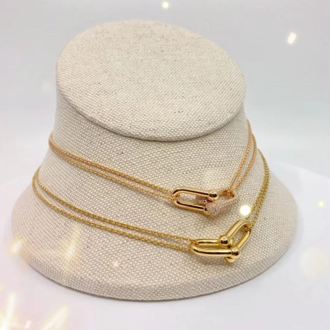[Dawnora Jewelry]HARDWEAR GOLD DOUBLE LINK NECKLACE