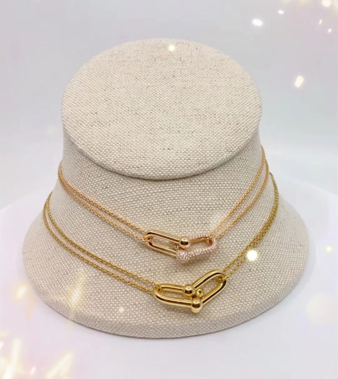 [Dawnora Jewelry]HARDWEAR GOLD DOUBLE LINK NECKLACE