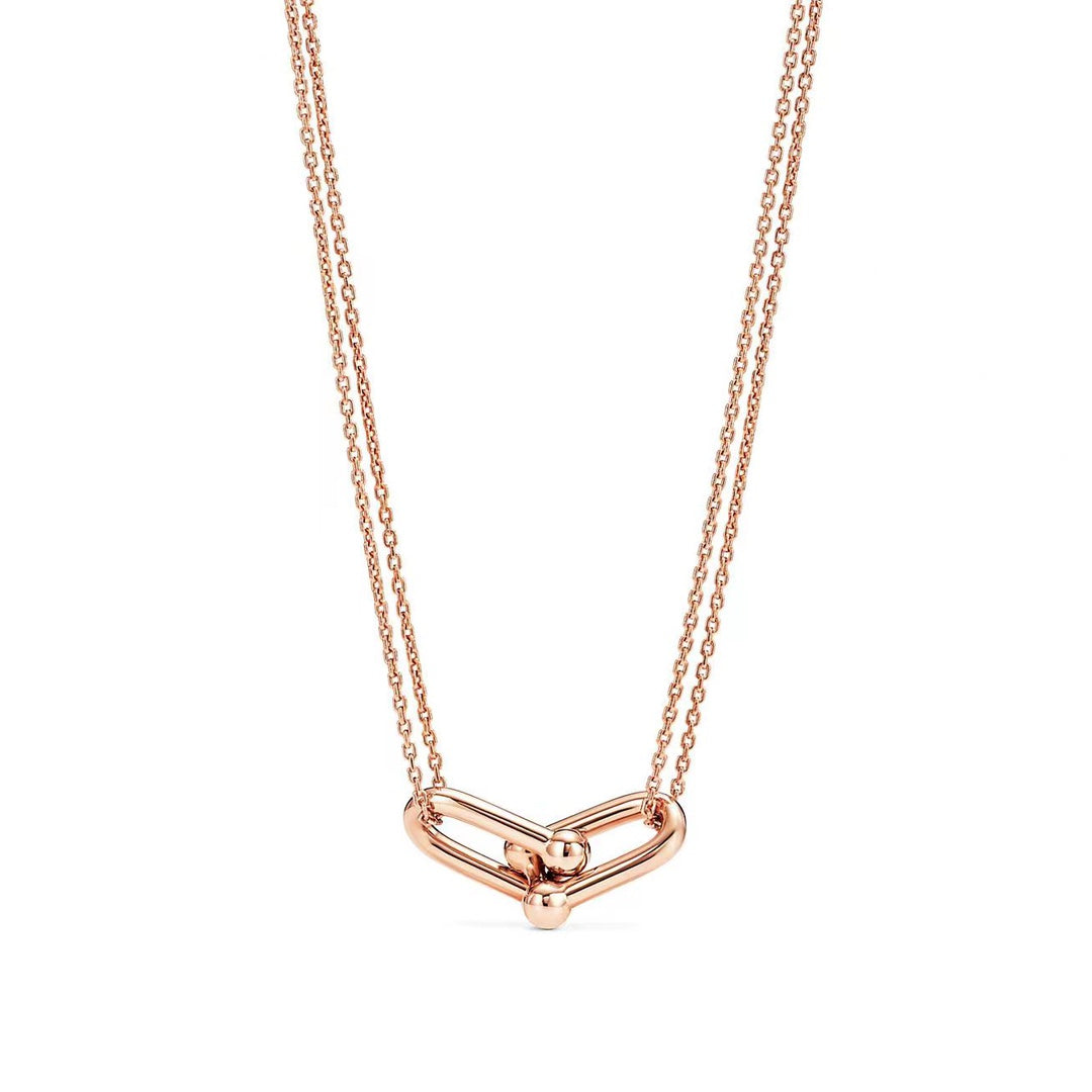 [Dawnora Jewelry]HARDWEAR GOLD DOUBLE LINK NECKLACE