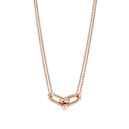 [Dawnora Jewelry]HARDWEAR GOLD DOUBLE LINK NECKLACE