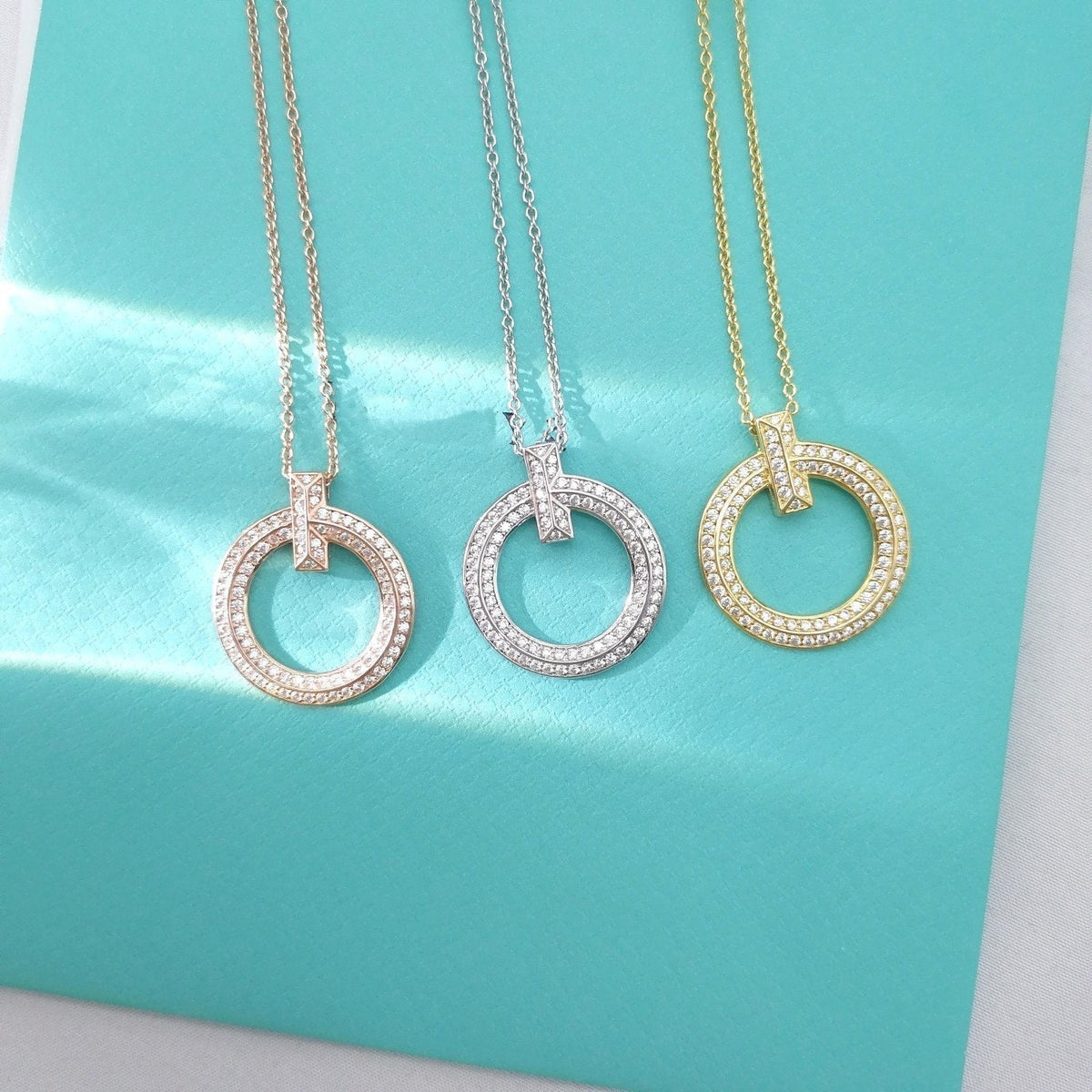 [Dawnora Jewelry]T WIRE PEDANT DIAMOND NECKLACE
