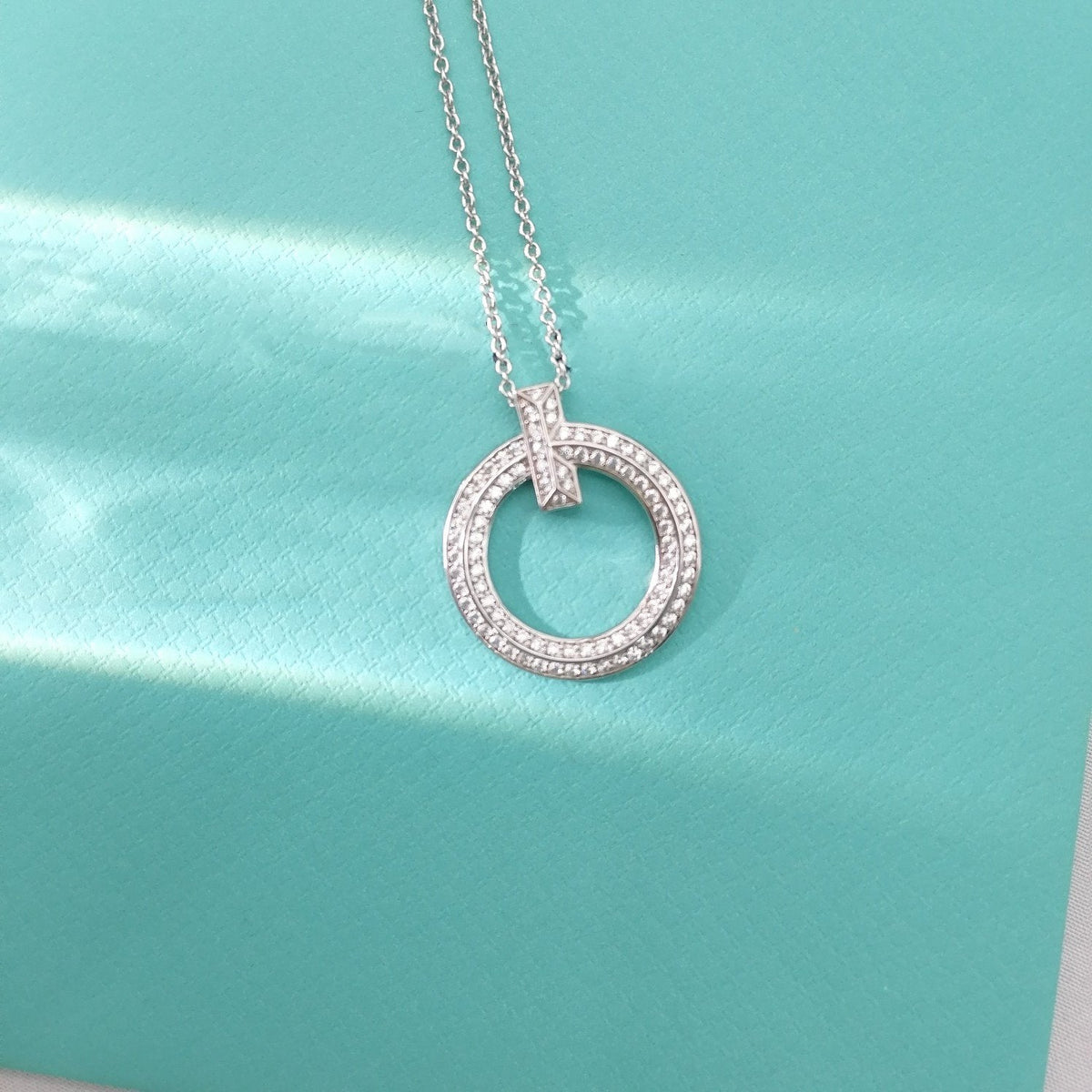 [Dawnora Jewelry]T WIRE PEDANT DIAMOND NECKLACE