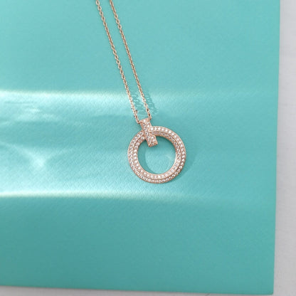 [Dawnora Jewelry]T WIRE PEDANT DIAMOND NECKLACE