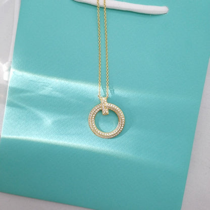 [Dawnora Jewelry]T WIRE PEDANT DIAMOND NECKLACE