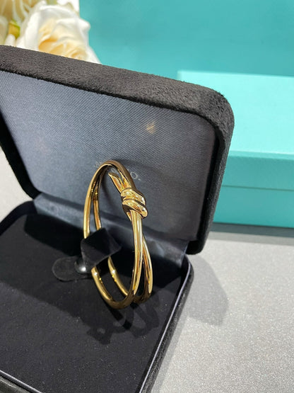 [Dawnora Jewelry]KNOT DOUBLE ROW GOLD BRACELET