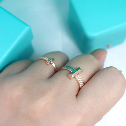 [Dawnora Jewelry]T1 NARROW DIAMOND PINK GOLD RING