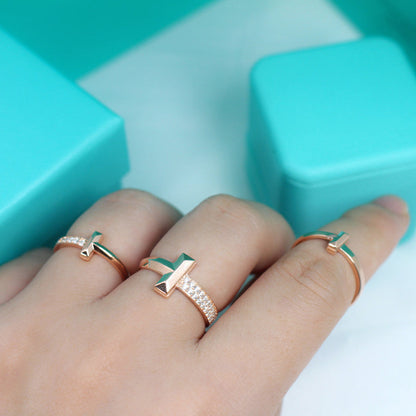[Dawnora Jewelry]T1 NARROW DIAMOND PINK GOLD RING