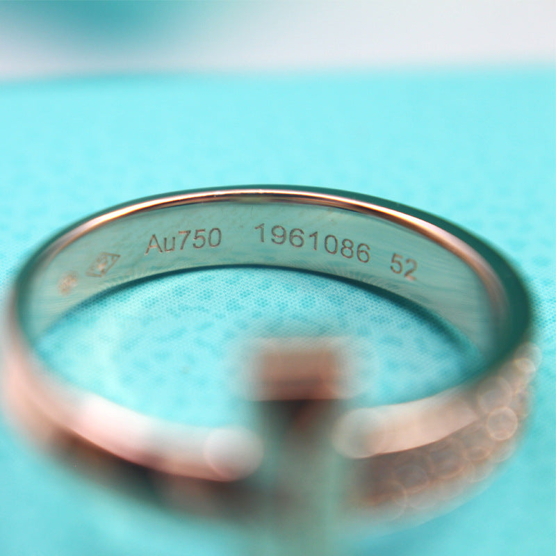 [Dawnora Jewelry]T1 NARROW DIAMOND PINK GOLD RING