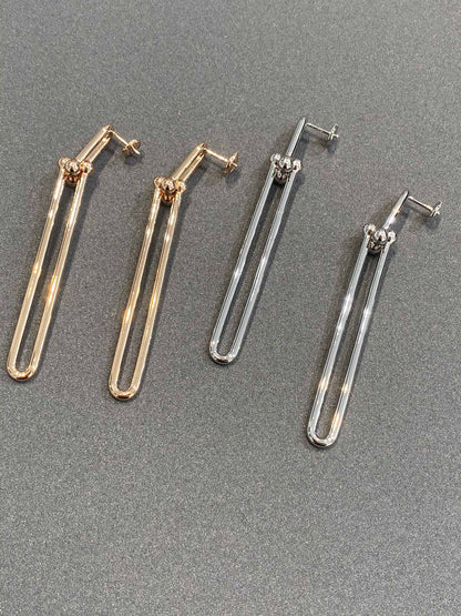 [Dawnora Jewelry]HARDWEAR DOUBLE LONG LINK EARRINGS