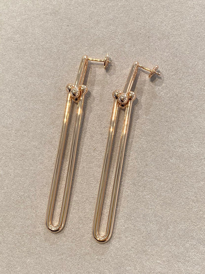 [Dawnora Jewelry]HARDWEAR DOUBLE LONG LINK EARRINGS