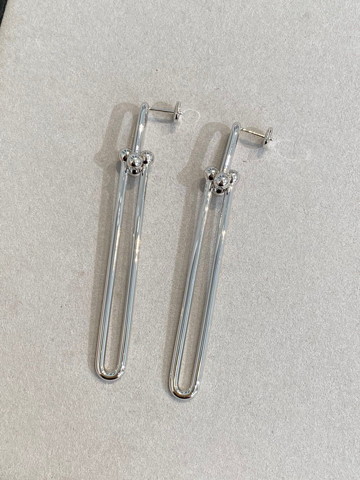 [Dawnora Jewelry]HARDWEAR DOUBLE LONG LINK EARRINGS