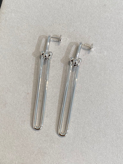 [Dawnora Jewelry]HARDWEAR DOUBLE LONG LINK EARRINGS