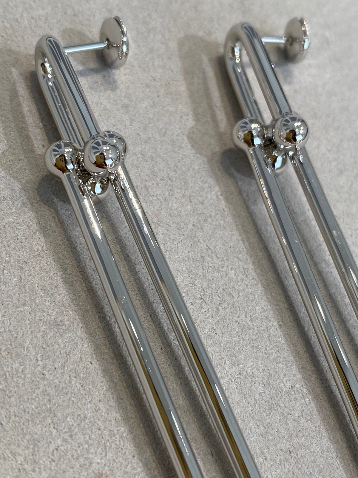 [Dawnora Jewelry]HARDWEAR DOUBLE LONG LINK EARRINGS