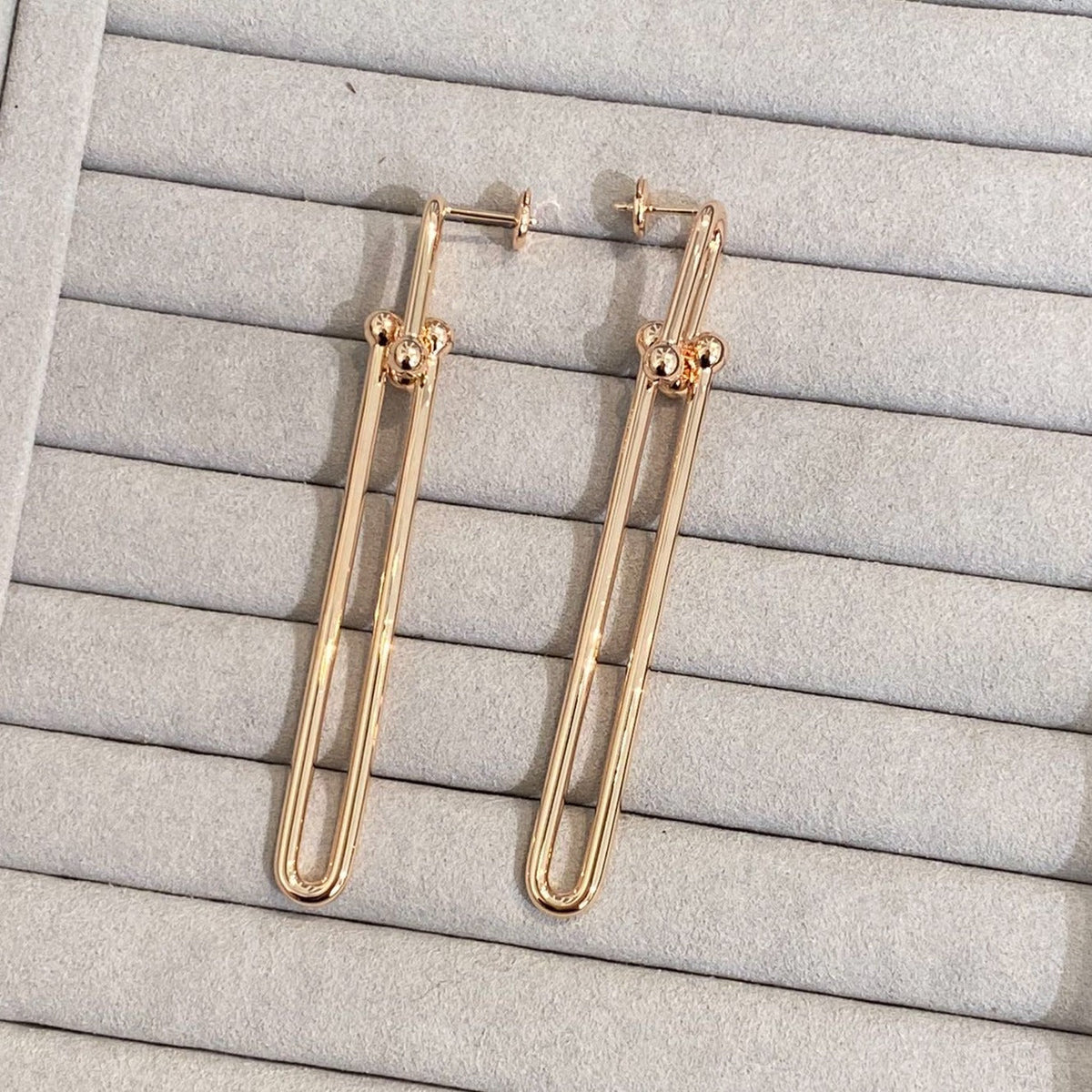 [Dawnora Jewelry]HARDWEAR DOUBLE LONG LINK EARRINGS