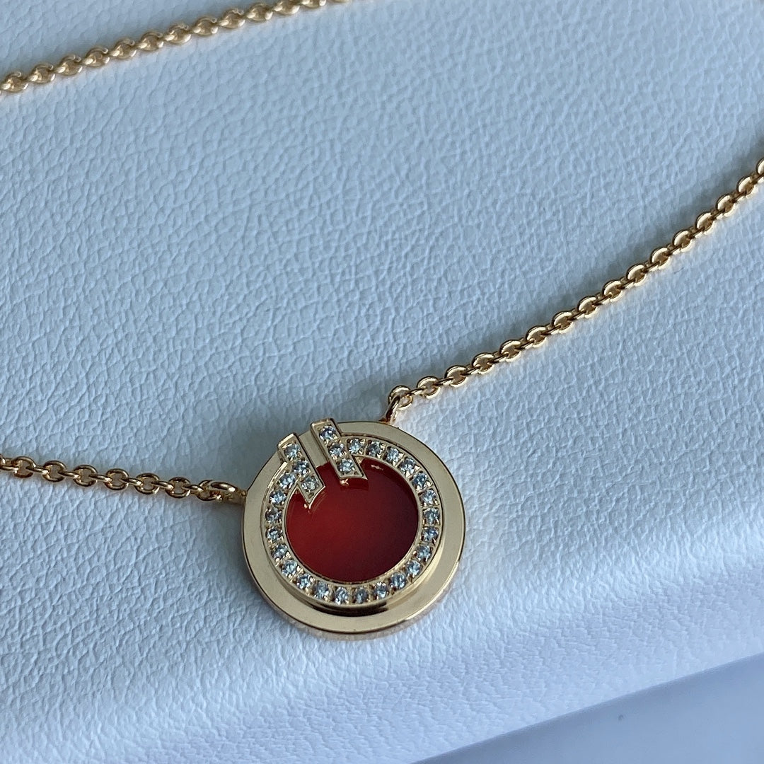 [Dawnora Jewelry]T DIAMOND CIRCLE PEDANT NECKLACE