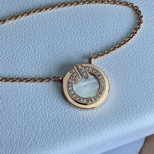 [Dawnora Jewelry]T DIAMOND CIRCLE PEDANT NECKLACE
