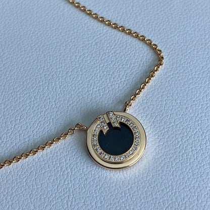 [Dawnora Jewelry]T DIAMOND CIRCLE PEDANT NECKLACE