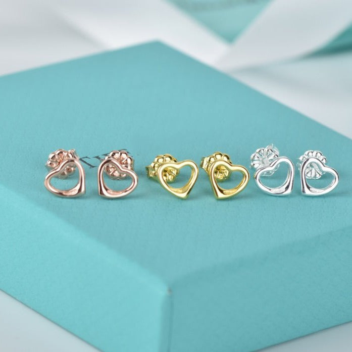 [Dawnora Jewelry]OPEN HEART STUD EARRINGS