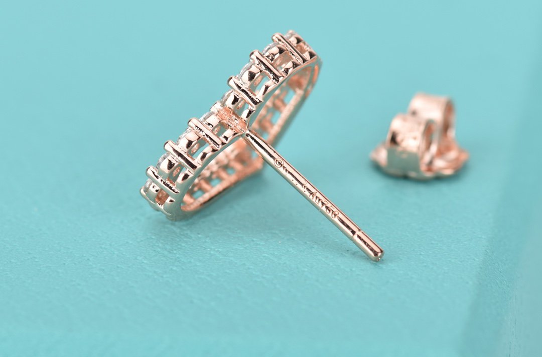 [Dawnora Jewelry]OPEN HEART STUD DIAMOND EARRINGS
