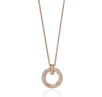 [Dawnora Jewelry]T CIRCLE PEDANT DIAMOND NECKLACE