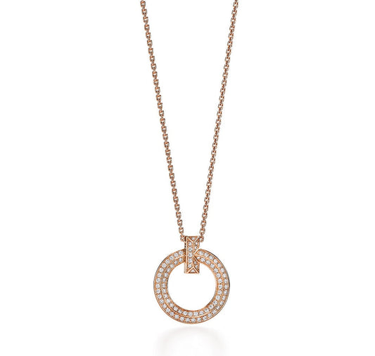 [Dawnora Jewelry]T CIRCLE PEDANT DIAMOND NECKLACE