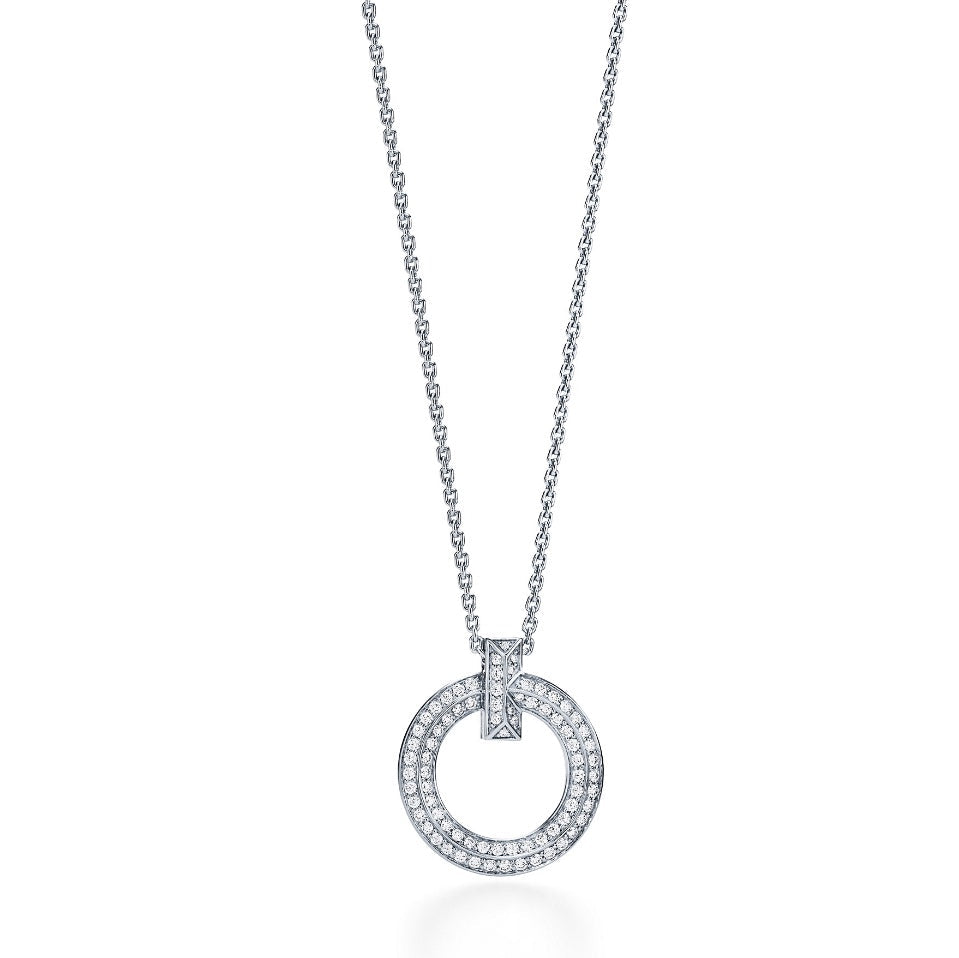 [Dawnora Jewelry]T CIRCLE PEDANT DIAMOND NECKLACE