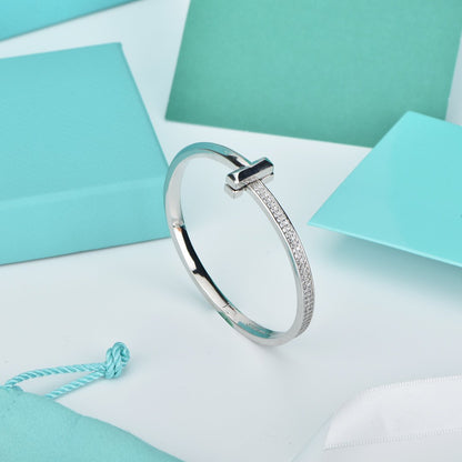 [Dawnora Jewelry]WIDE DIAMONDS HINGED BANGLE
