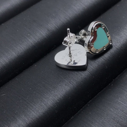 [Dawnora Jewelry]HEART STUD SILVER EARRINGS