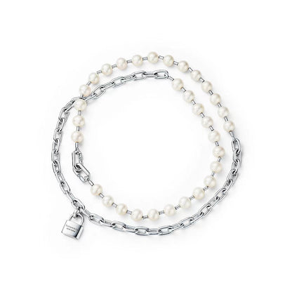 [Dawnora Jewelry]HARDWEAR PEARL WRAP NECKLACE