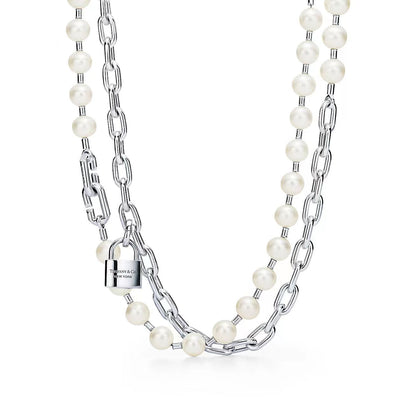 [Dawnora Jewelry]HARDWEAR PEARL WRAP NECKLACE