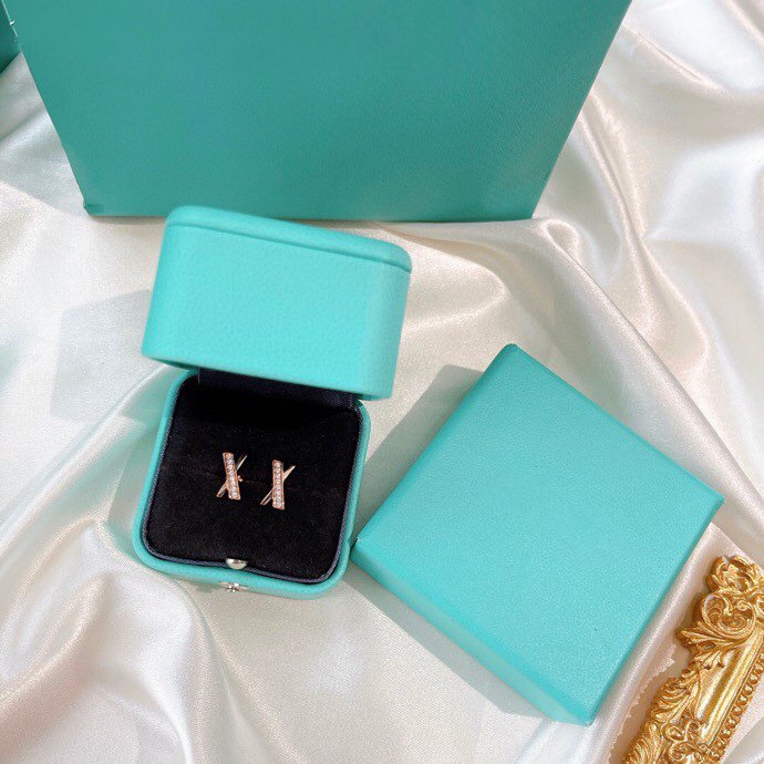 [Dawnora Jewelry]X EARRINGS ROSE GOLD DIAMONDS