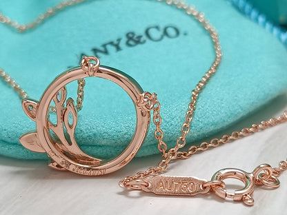 [Dawnora Jewelry]DIAMOND VINE CIRCLE PENDANT PLATINUM NECKLACE