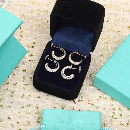 [Dawnora Jewelry]HOOP EARRINGS IN ROSE GOLD WITH DIAMONDS