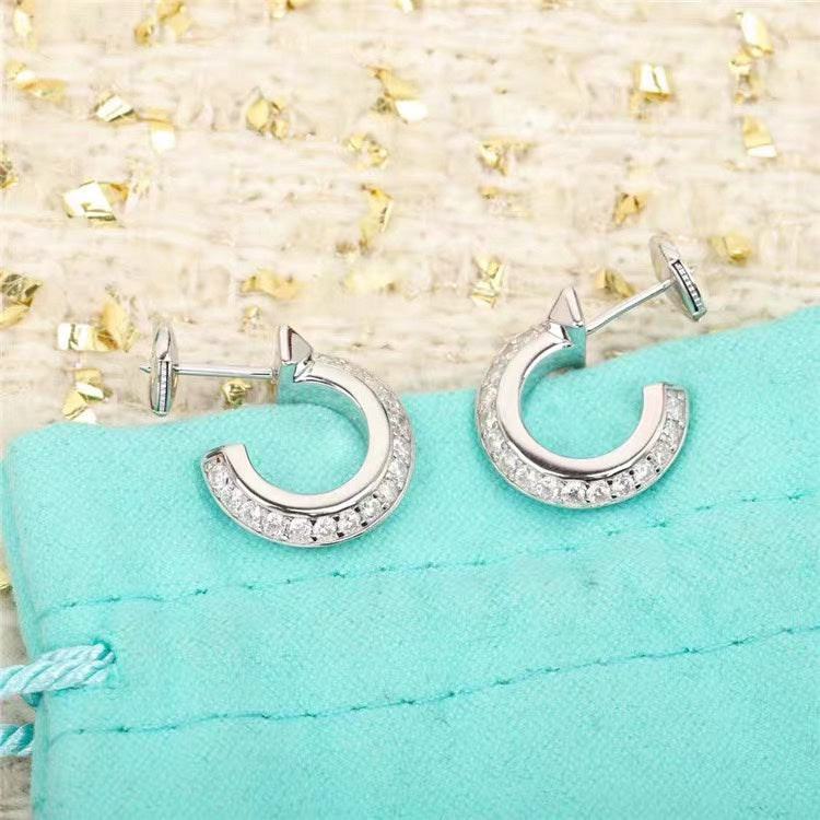 [Dawnora Jewelry]HOOP EARRINGS IN ROSE GOLD WITH DIAMONDS