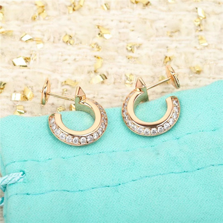 [Dawnora Jewelry]HOOP EARRINGS IN ROSE GOLD WITH DIAMONDS