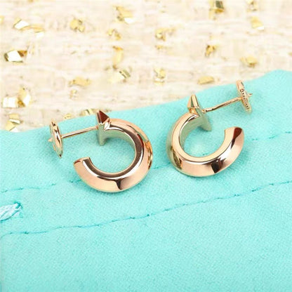 [Dawnora Jewelry]HOOP EARRINGS IN ROSE GOLD WITH DIAMONDS