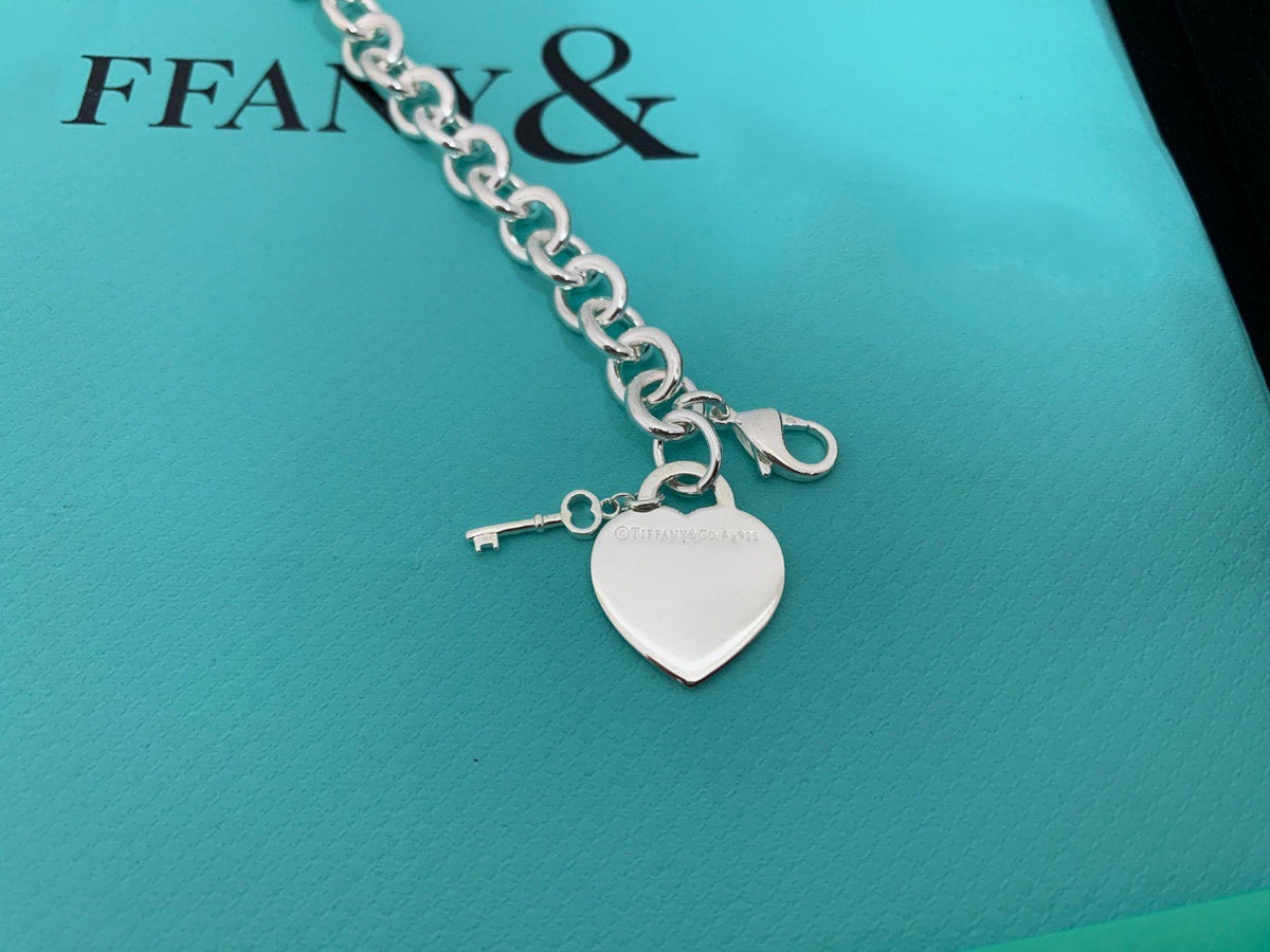 [Dawnora Jewelry]KEY HEART CARD CHUNKY INTERLOCKING BRACELET LENGTH