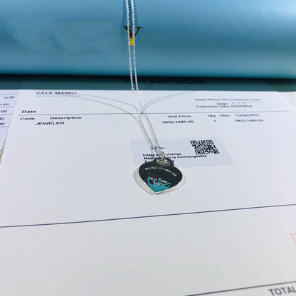 [Dawnora Jewelry]COLOUR HEART SPLASH TAG NECKLACE