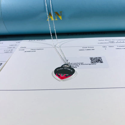 [Dawnora Jewelry]COLOUR HEART SPLASH TAG NECKLACE