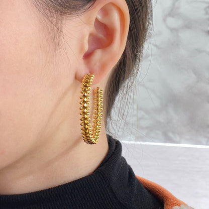 [Dawnora Jewelry]CLASH HOOP LARGE EARRINGS