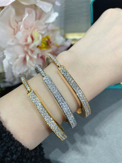 [Dawnora Jewelry]LOCK BRACELET DIAMOND PAVED
